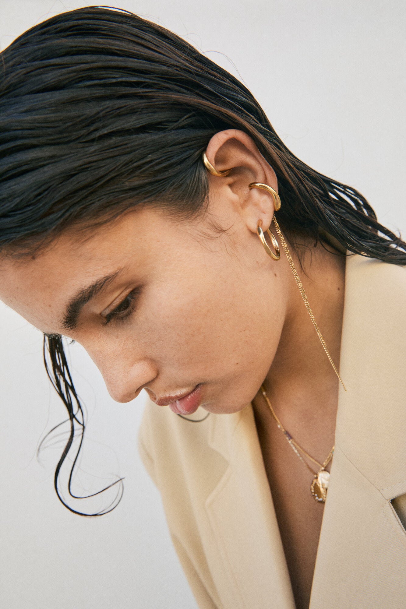 Evon 2-i-1 earcuff sæt - forgyldt